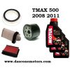 kit tagliando Tmax 2008 2011 4filtri e 3lt olio Motul 7100 10w40