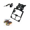 PORTA TARGA MOTO ALLUMINIO NERO  Nuovo 2 frecce e luce targa