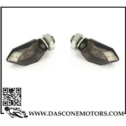 2 Frecce Universali LED Omologate CE Nero/Fume'     Corte