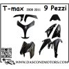 KIT CARENE TMAX 2008 2011 NUOVE NERO LUCIDO 9 PEZZI