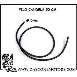 Cavo candela nero 50 CM  Ø 5mm