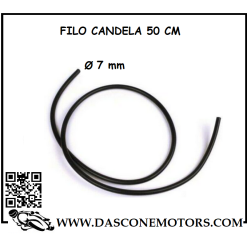 Cavo candela nero 50cm   Ø 7mm