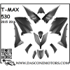 KIT CARENE 14 PEZZI TMAX 530 2015 2016 NERO OPACO