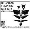 KIT CARENE YAMAHA TMAX 530 NERO LUCIDO 11 PEZZI DAL 2012 AL 2014