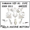 KIT CARENE ABS YAMAHA YZF R1 2009 2011 NON VERNICIATA 21 PZ.