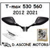 Specchietti a Manubrio Tmax Orion Neri  530 560 TAPPI ARGENTO