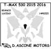 KIT CARENE 14 PEZZI CARENA  TMAX 530 2015 2016 BIANCO LUCIDO