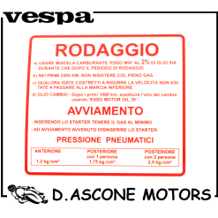 ADESIVO RODAGGIO  PIAGGIO VESPA RALLY 180-200CC